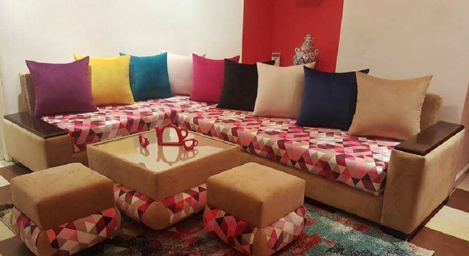 Poufs salon marocain moderne